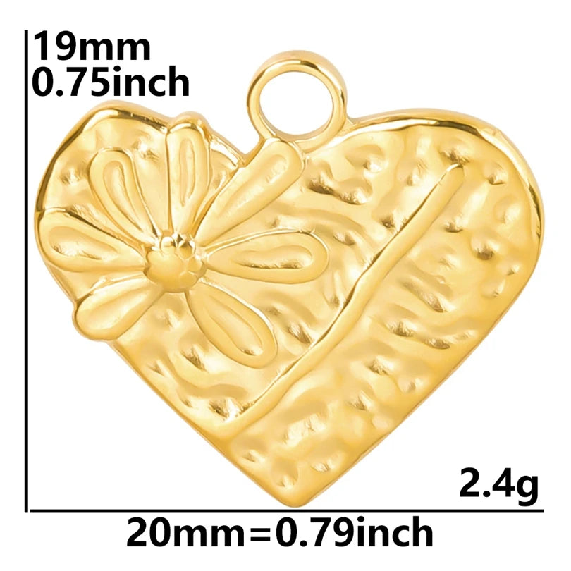 6Pcs/Lot Stainless Steel Gothic Catholic Sacred Heart Charms Jewelry Wholesale Thorns Lava Love Pendant Diy Necklaces Wholesale