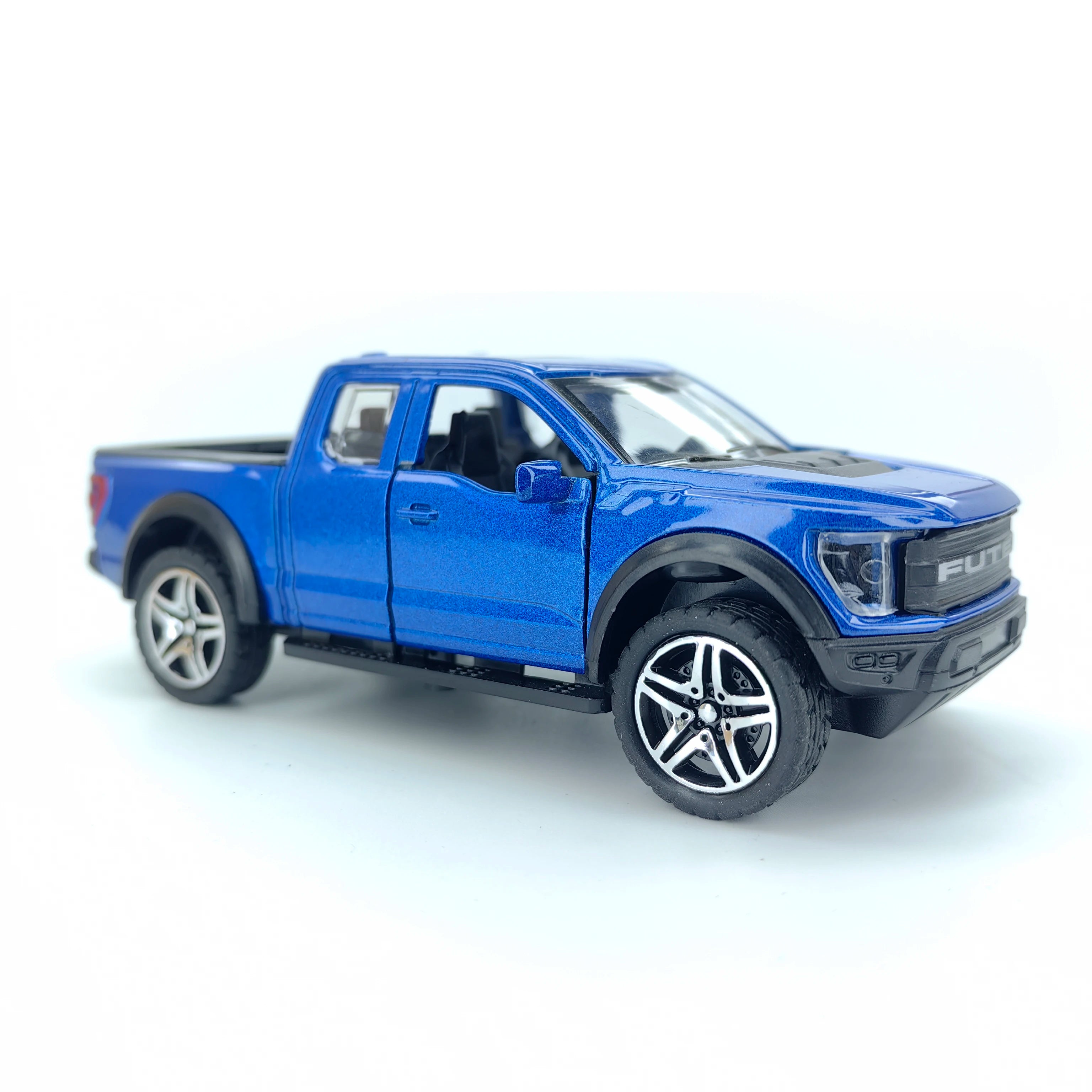 Boy’s treasured metal miniature racing car, realistic spring-powered off-road vehicle, baby-sized toy car.