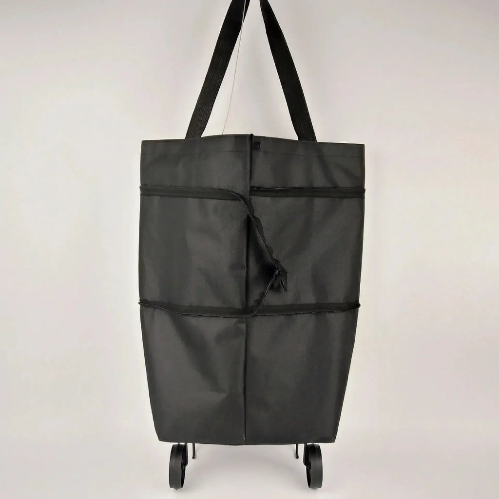 Foldable Shopping Bag with Wheels Lightweight Portable Hand Pull Cart for Groceries, Market & Package Pickup