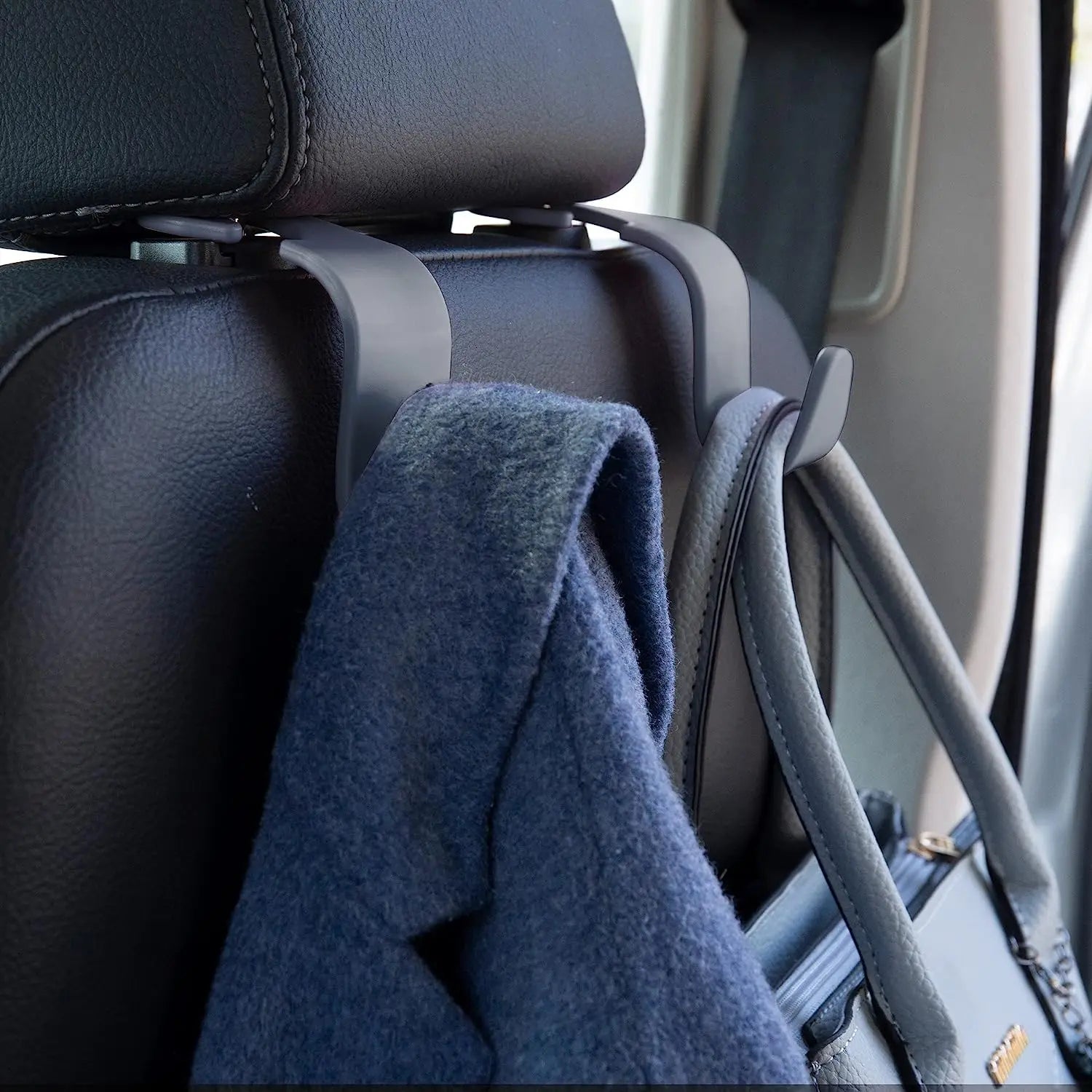 2pcs Universal Car Seat Headrest Hook Storage Hanger for Handbag Purse Coat Groceries