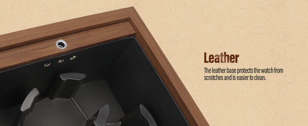 Watch Winder for Automatic Watches Box Storage Dustproof Mechanical Watch Case Black Walnut Wood Safe Mata Box LED Ambient Light
