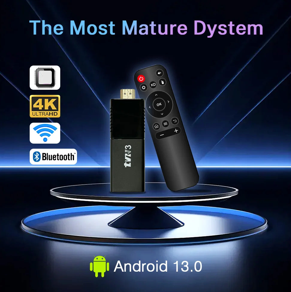 TVR3 Android 13.0 TV Stick 4K HD 2GB 16GB TV Box 2.4G Wifi Smart TV Box Media Player TV Receiver Android TV Stick PK M98 TV98