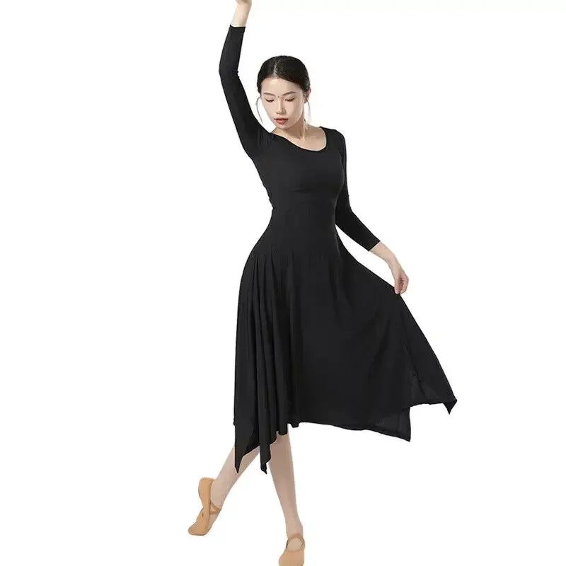 Classical Modern Dance Dress Solid Color New Design Practice & Competition Performance Costume Clothing Supplies