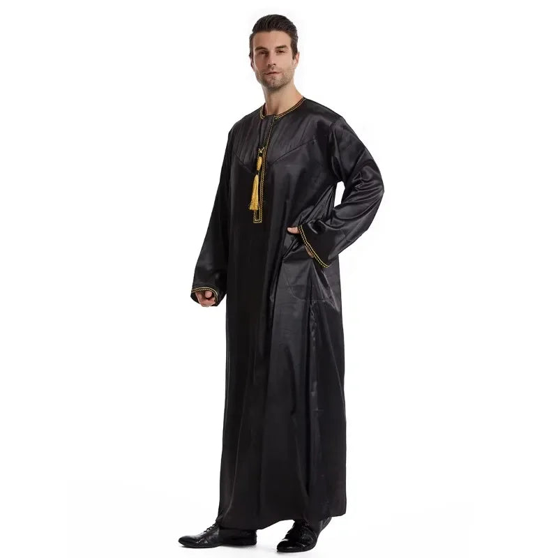 Muslim Men's Eid Al Fitr Dress Men Abaya Islamic Eid Al Fitr 2026 Ramadan Robe Saudi Muslims Wear Dubai Arabian Dress