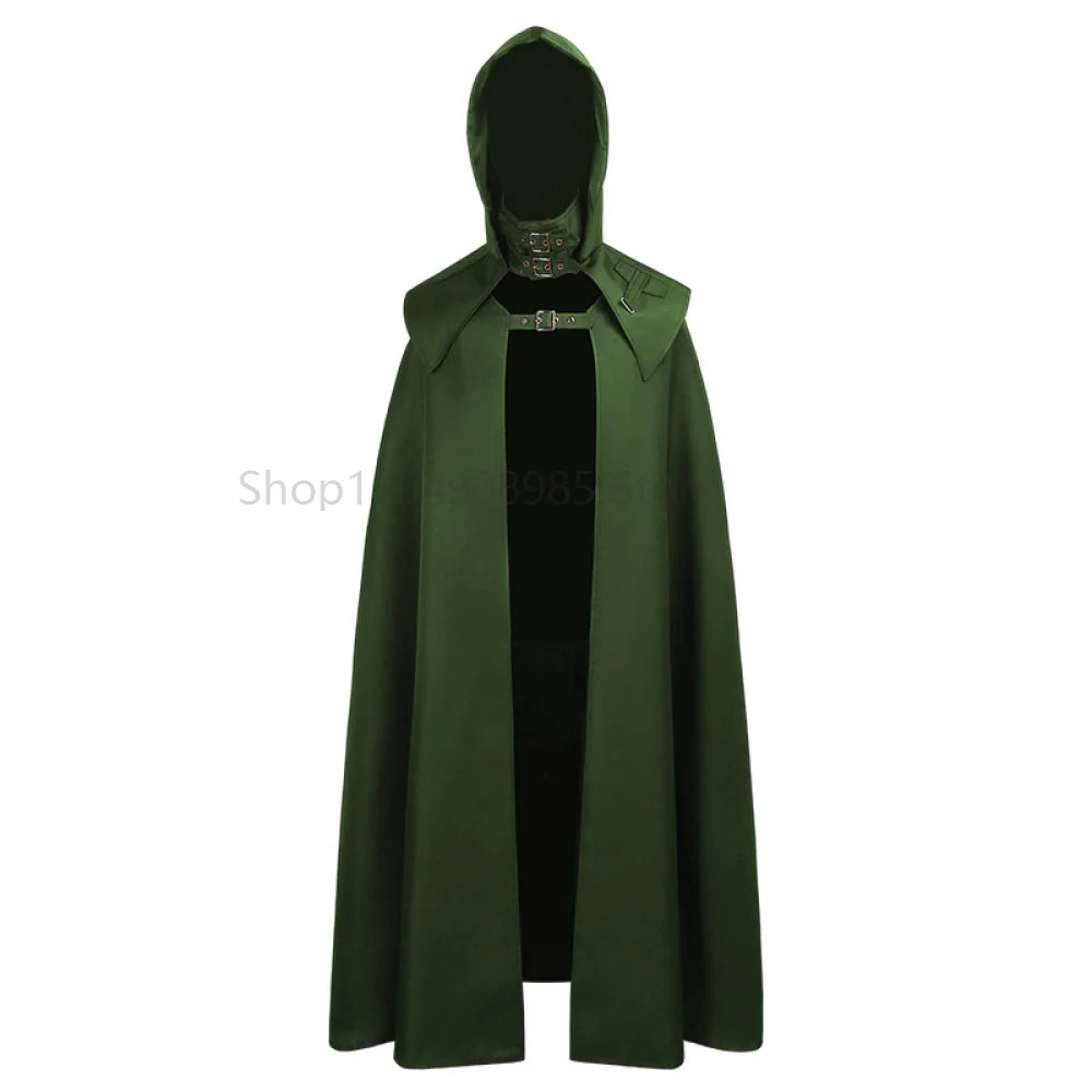 Medieval Cloak Men Women Hooded Cape Vintage Gothic Black Cloak Medieval Fantasy Viking Costume Halloween Cosplay Clothes