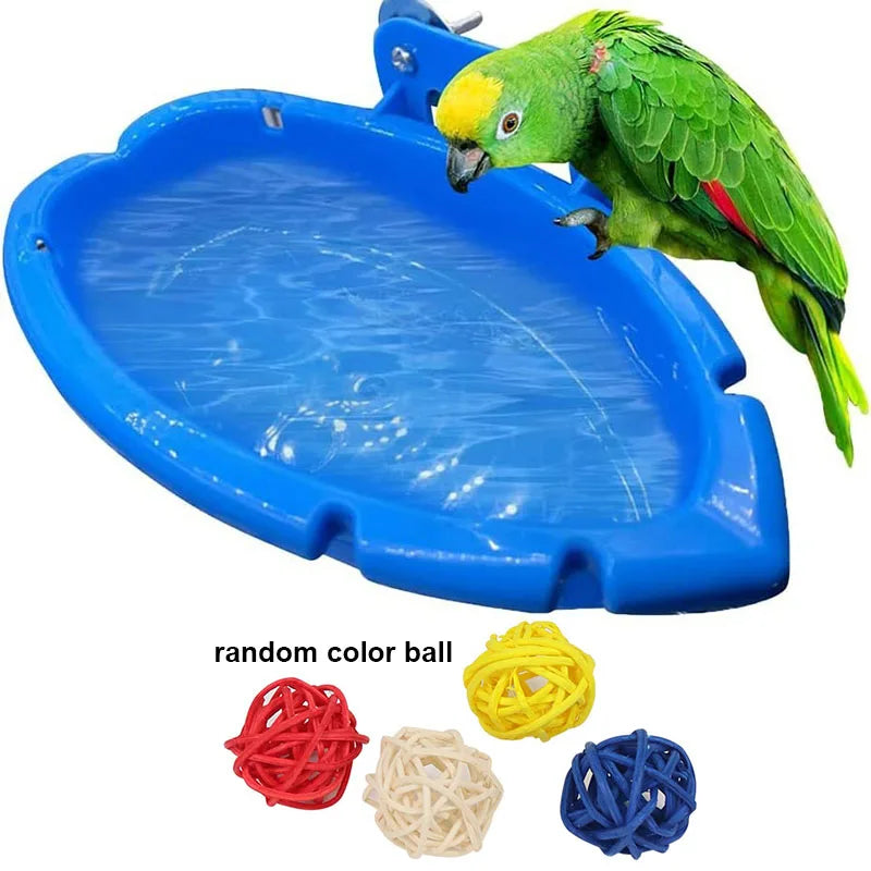 Parrot Bird Bath Shower Supplies Bathtub Bath Basin Multi-function Feeder Plastic Cage Accessories House Hold Accessory
