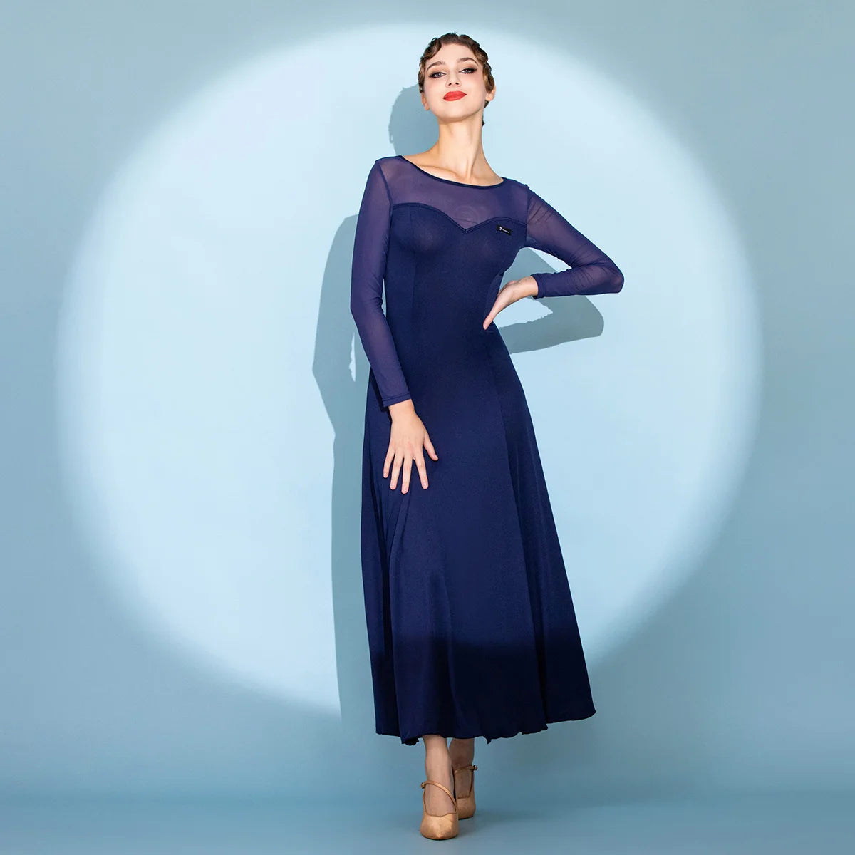 Women Ballroom Dance Dress Women Red Costume Ice Silk Sleeveless V Collar Waltz Evening Dresses Ballroom Dancing Performance
