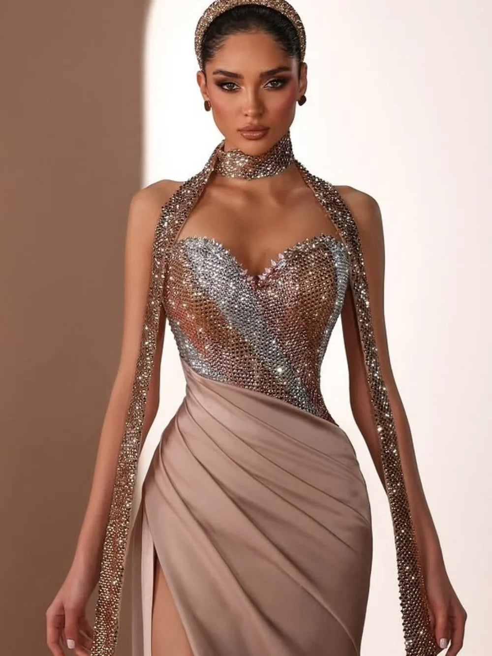 DMDRS Sexy Side-Slit Evening Dress 2026 Charming A-Line Party Gown Classic Sequined Floor-Length Party Dresses فساتين سه