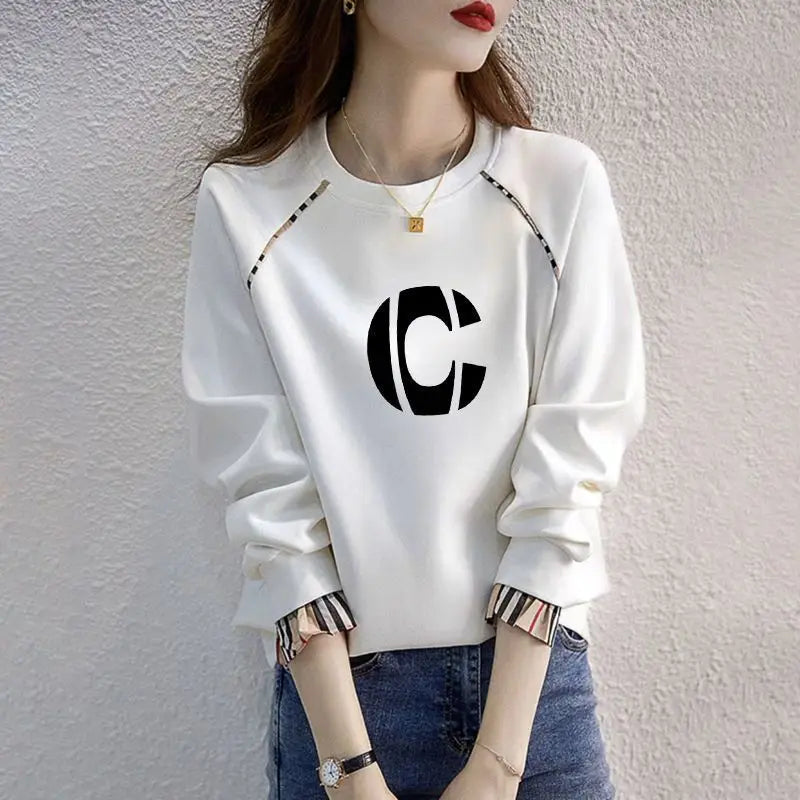 2025 with Tshirt Print Top for Women Loose Cotton Clothing White Woman T-shirt Black Simple Cheap Stylish Elegant and Youth Tee