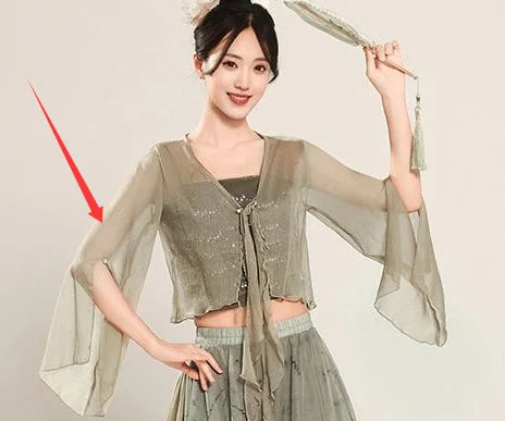 Classical dance costumes, ancient gauze clothes, elegant swinging skirts, Chinese dance performance , practice clothes for women