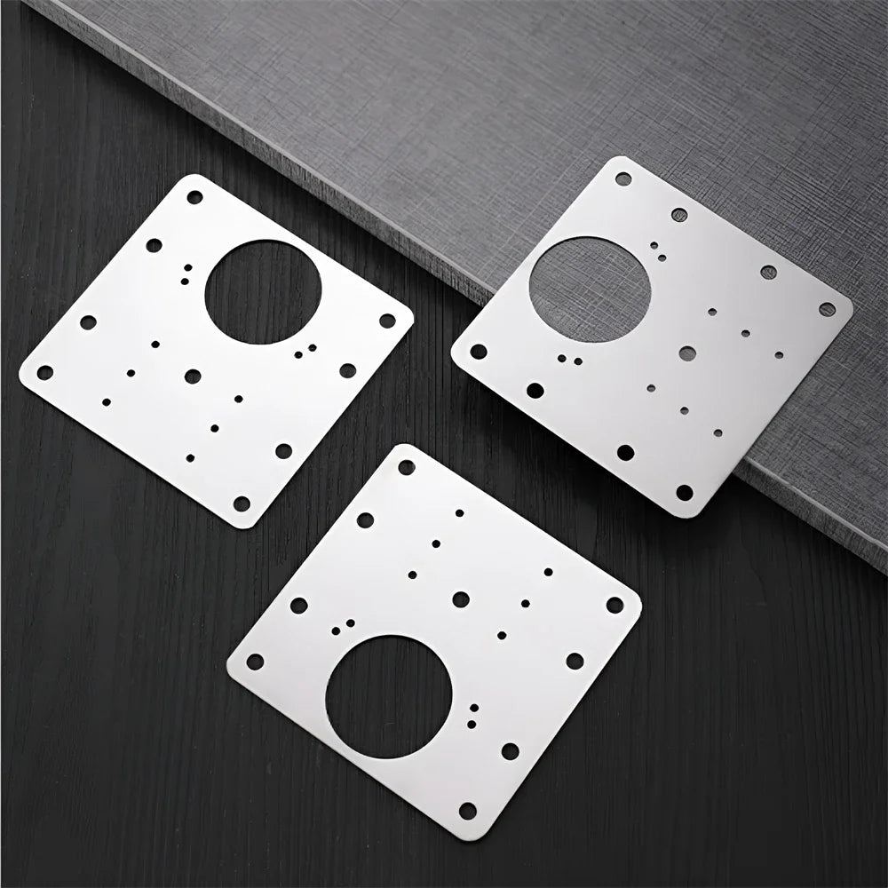 Cabinet Hinge Repair Plate Kit Kitchen Cupboard Door Hinge Mounting Plate with Holes Flat Fixing Brace Brackets House Hold Tools