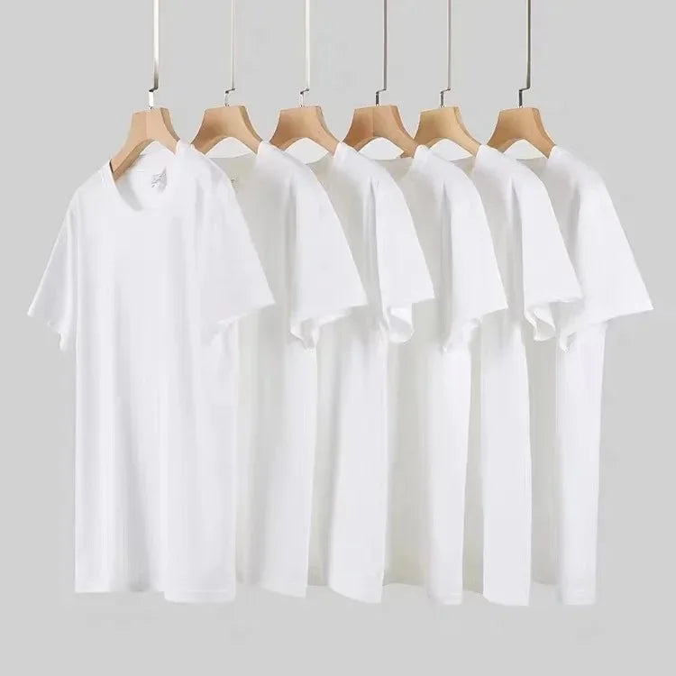 Short-sleeved T-shirt, made of pure cotton, loose and semi-sleeved, suitable for summer, soft and comfortable