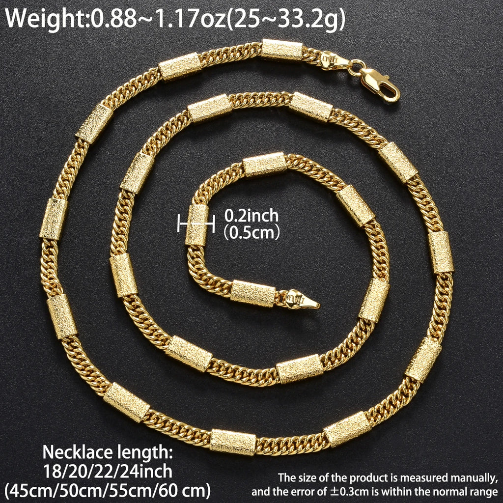 Trendy 18K Gold Plated Chain Necklace for Men Women Luxury Thick Cuban Link Jewelry Textured Design Statement Gift