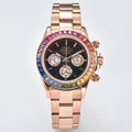 Luxury men's watch rose gold rainbow watch VK63 watch sapphire glass waterproof watch 39.3 case watch support customized logo