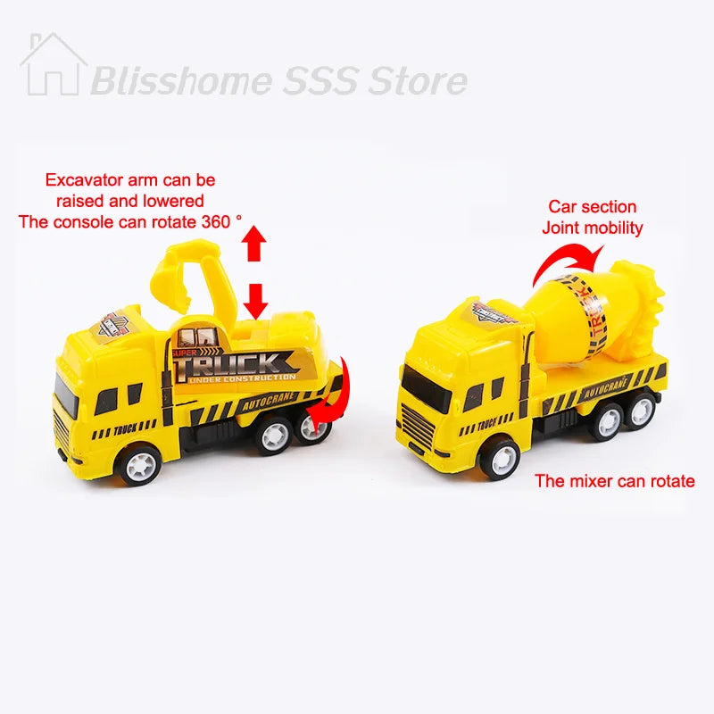 【S】1 Pc Educational Cars Children Kid Pull Back Toy Warrior Engineering Vehicle Model Four Mini Cars High Quality
