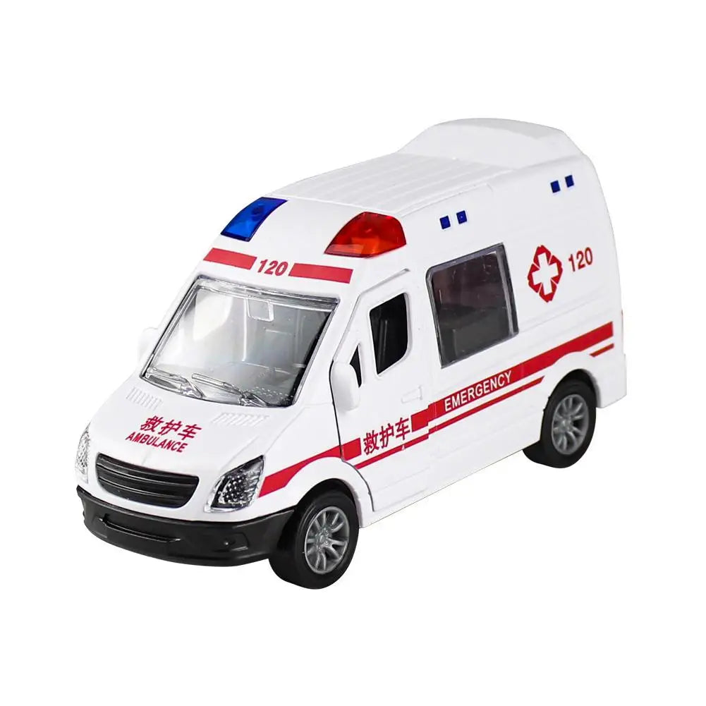 Children's Smooth Surface Coasting Toy Car Model:  Ambulance, Inertial Car battery needed