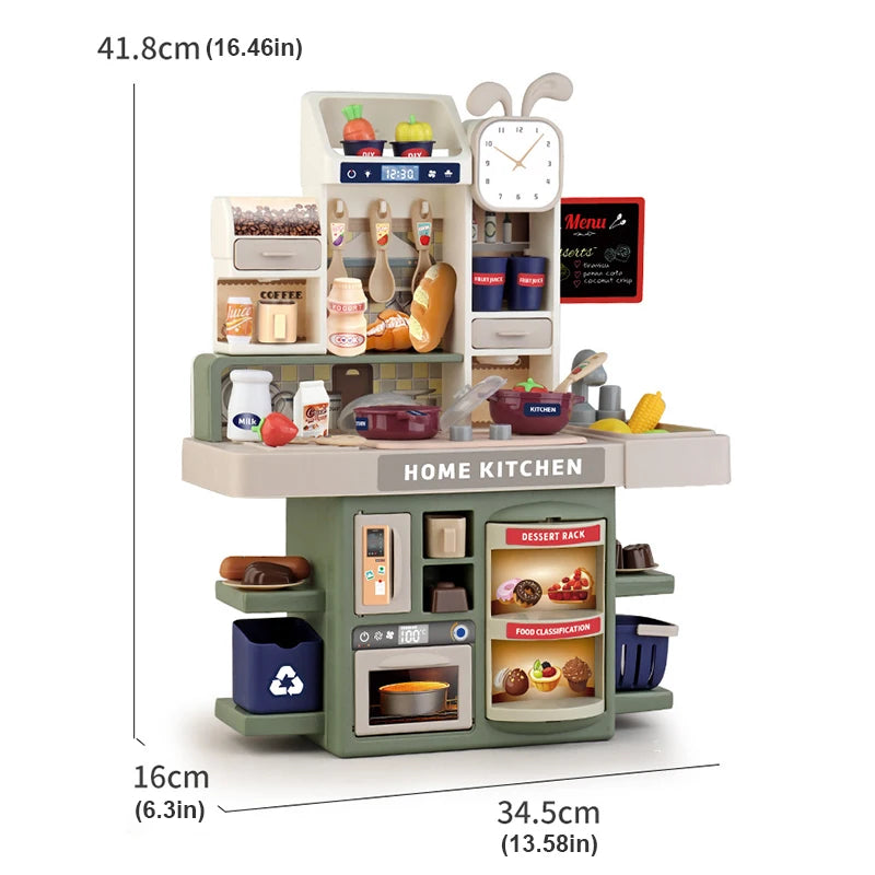 Children Kitchen and Housekeeping Sets Toys Simulated Miniature Food Tableware Counter Career Role Play Toys for Girl Boys Child
