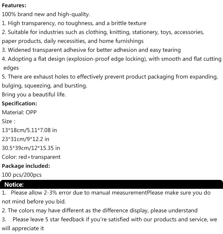 Transparent Storage Bag Groceries Accessories Storage Transparent Visible Plastic Self-adhesive Bag
