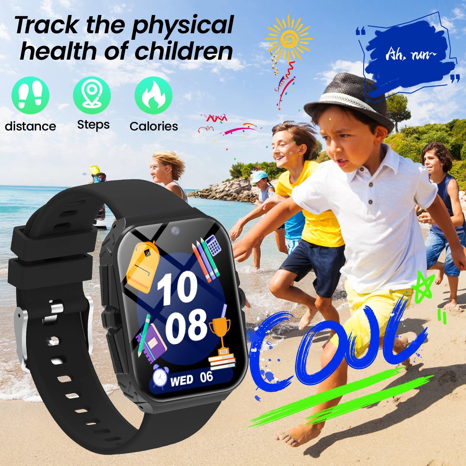 2026 New Smart Watch For Children HD Touch Screen Camera 18 Games Sleep Monitoring Alarm Clock Calculator Birthday Gift Boy Girl