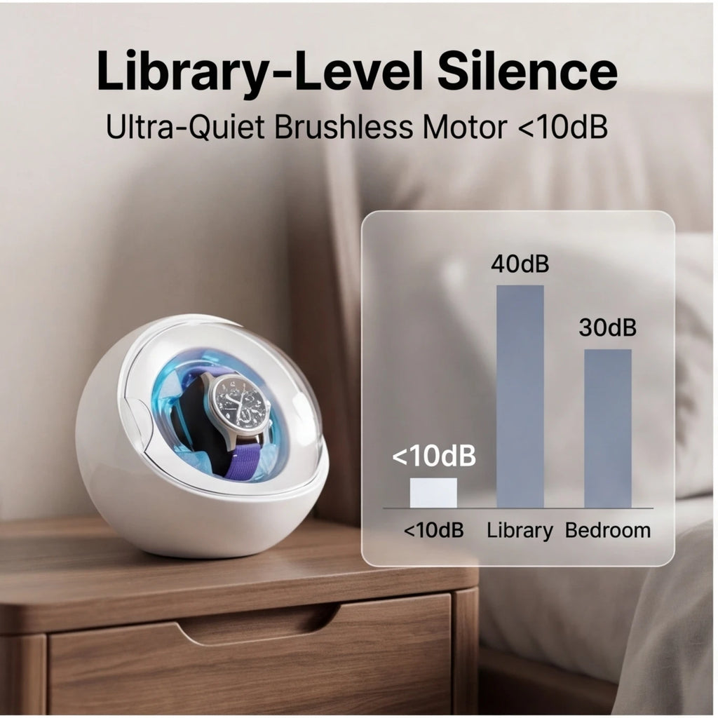 Watch Winder Automatic Mechanical Watch Rotator Silent Anti-Magnetic Motor USB Powered 1-2 Slots Storage Box