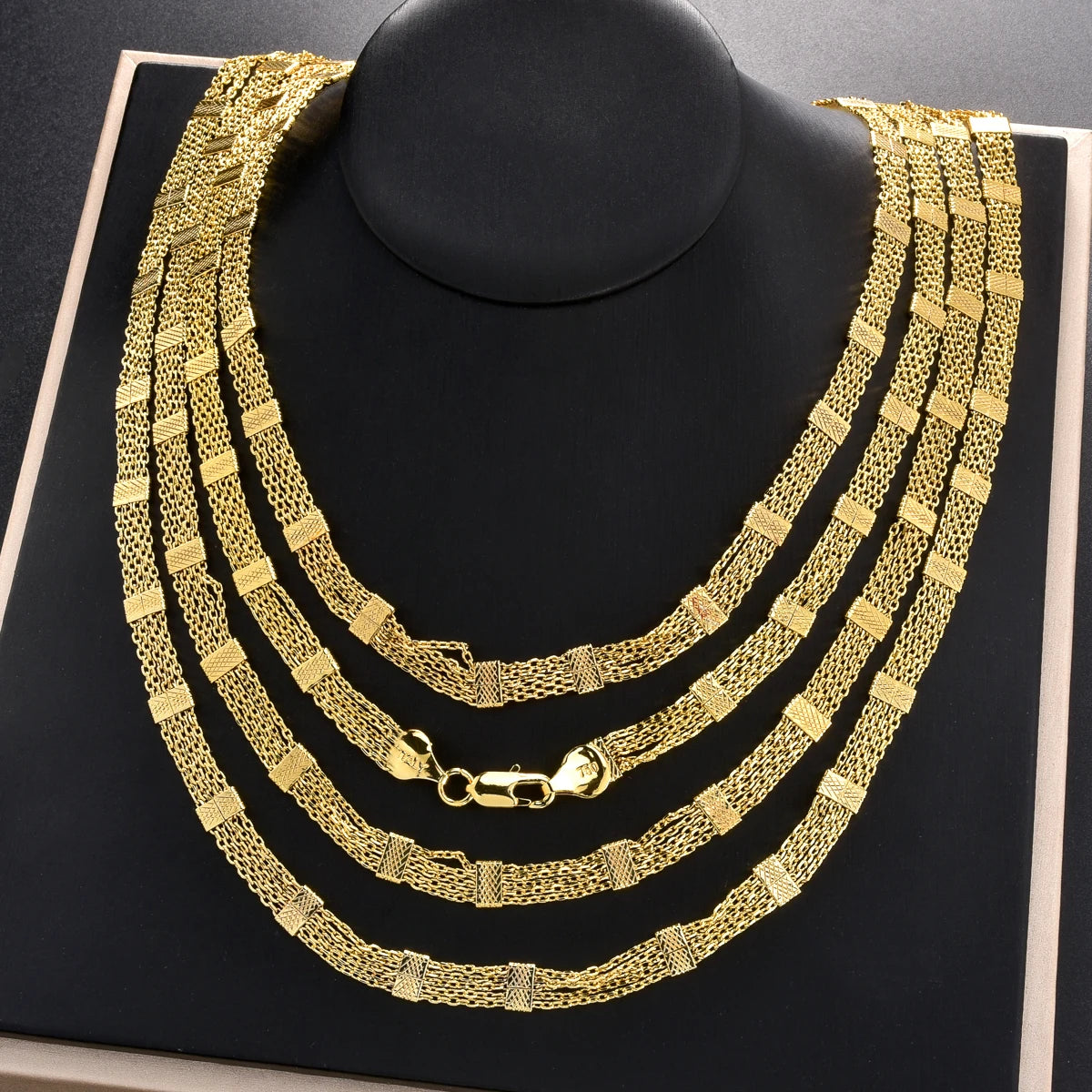 Trendy 18K Gold Plated Chain Necklace for Men Women Luxury Thick Cuban Link Jewelry Textured Design Statement Gift