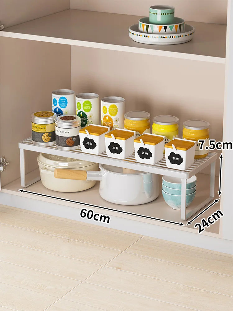 Kitchen Storage Rack Countertop Dish Pot Utensil Organizer Cabinet Inner Multi-layer Shelf Seasoning Tabletop Storage