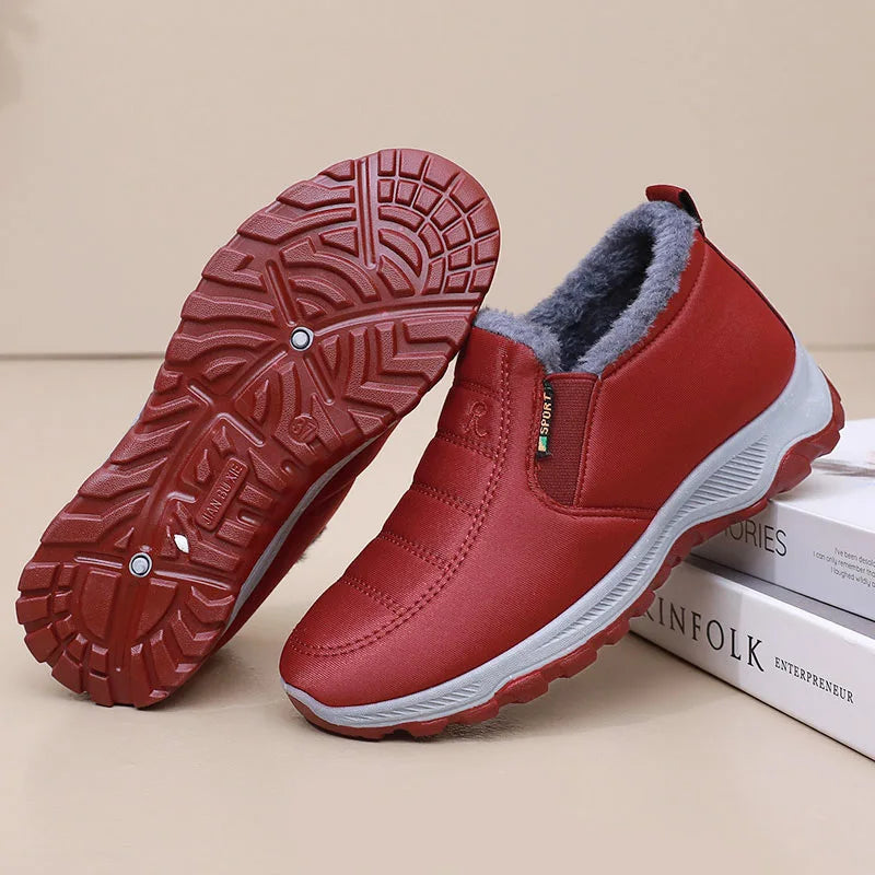 Thickened Fleece Winter Boots Anti-slip Men's Casual Short Tube Polyester Inner  Warm Cotton Shoes for Snowy Days