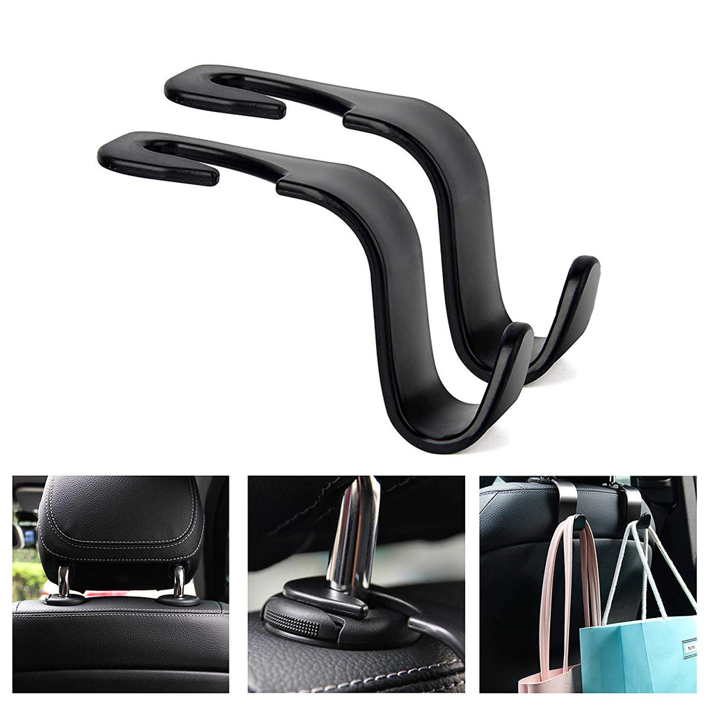 2pcs Universal Car Seat Headrest Hook Storage Hanger for Handbag Purse Coat Groceries