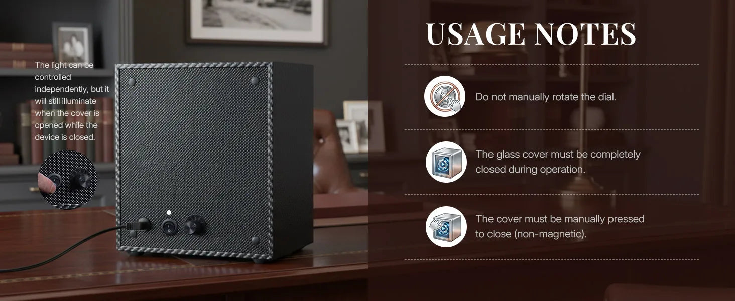 Watch Winder for Automatic Watches Box Storage Dustproof Mechanical Watch Case Black Walnut Wood Safe Mata Box LED Ambient Light
