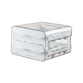 Kitchen Egg Storage Box, Refrigerator Fresh-Keeping 2-Layer Drawer Style Large Capacity Storage, Household Kitchen Storage Box