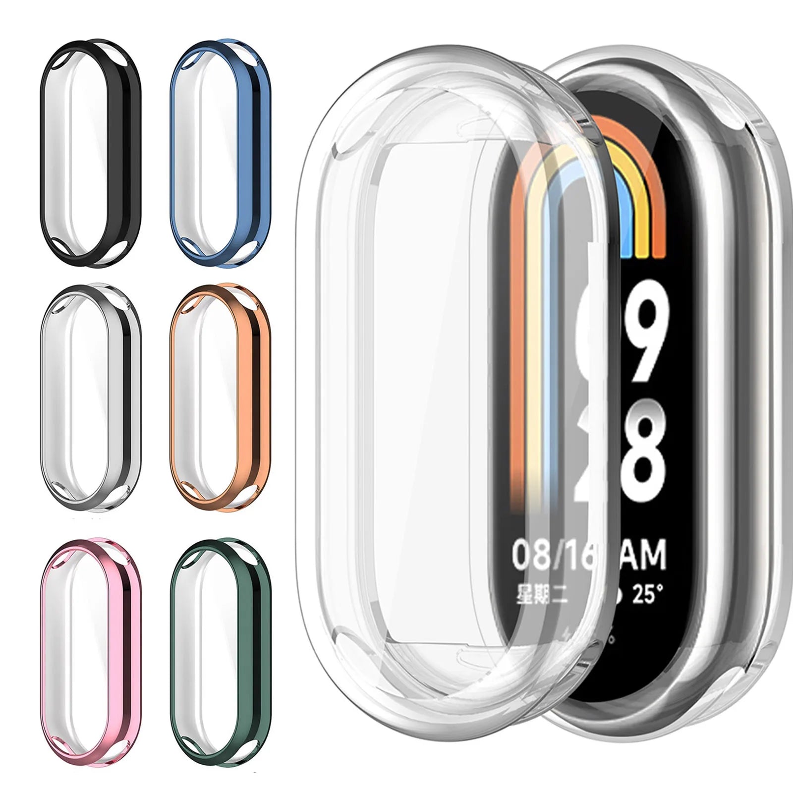 Soft TPU Case For Xiaomi Mi Band 10/9/8 NFC Full Screen Protector Shell Bumper Cover