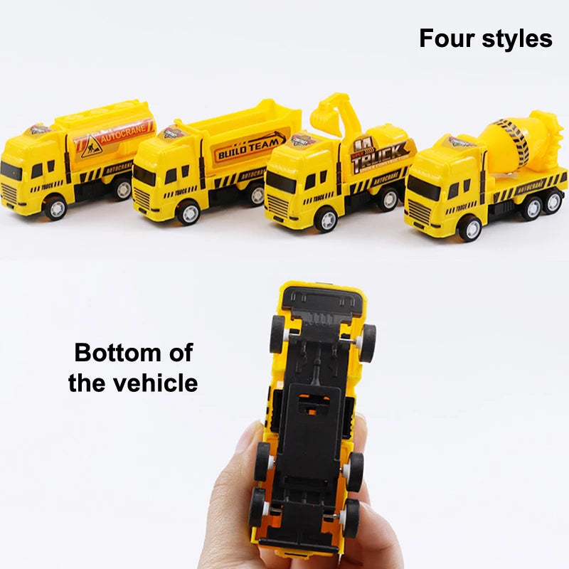 【S】1 Pc Educational Cars Children Kid Pull Back Toy Warrior Engineering Vehicle Model Four Mini Cars High Quality