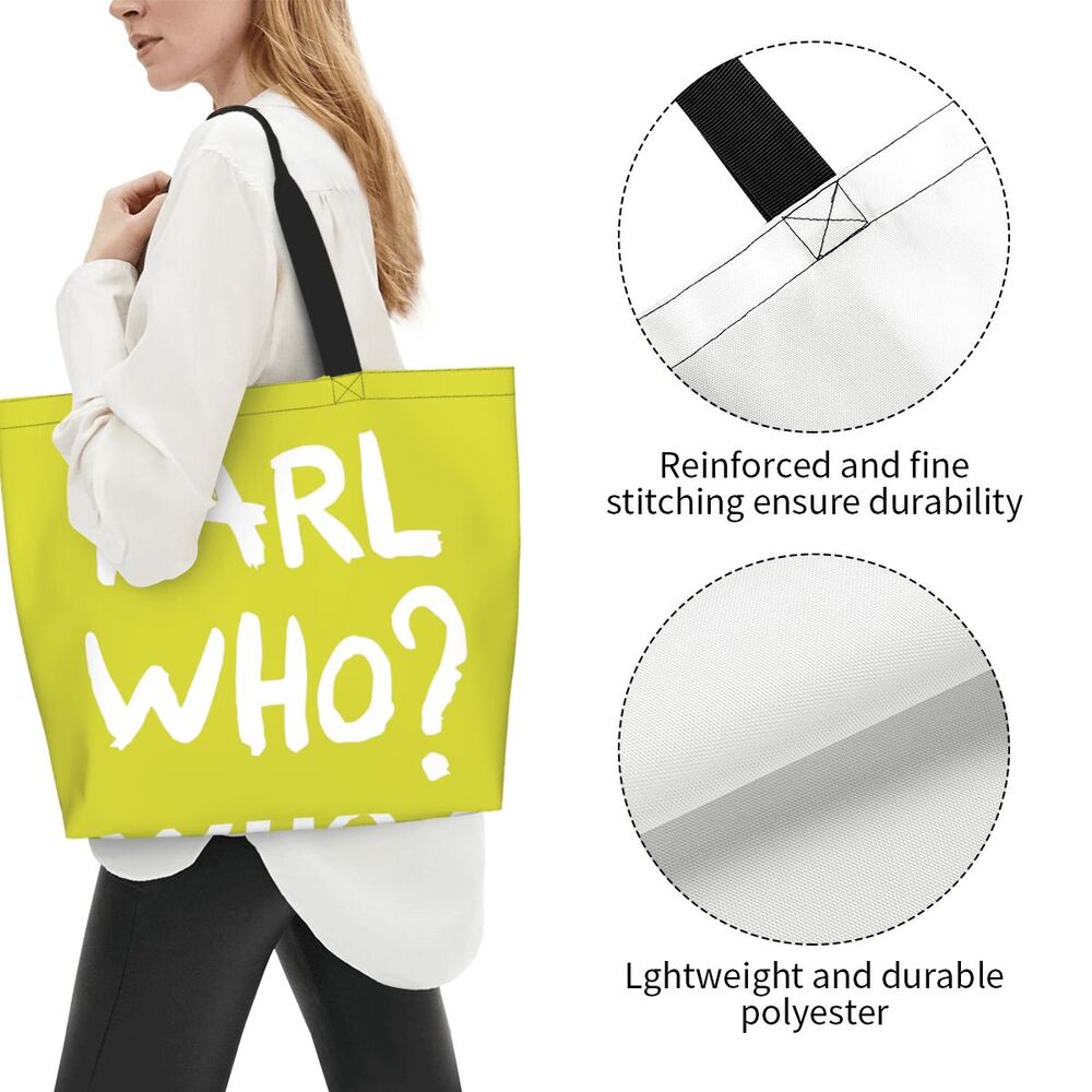 Custom Kawaii Karl Who Slogan Shopping Tote Bags Reusable Canvas Groceries Shopper Shoulder Bag