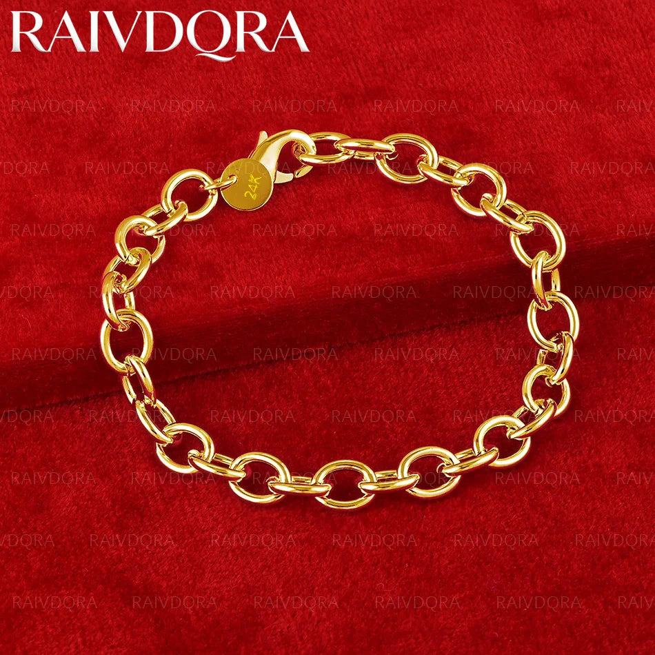 18K Gold Plated Chain Bracelet For Men And Women Fashion Jewelry Classic Simple Grace Party Birthday Gifts
