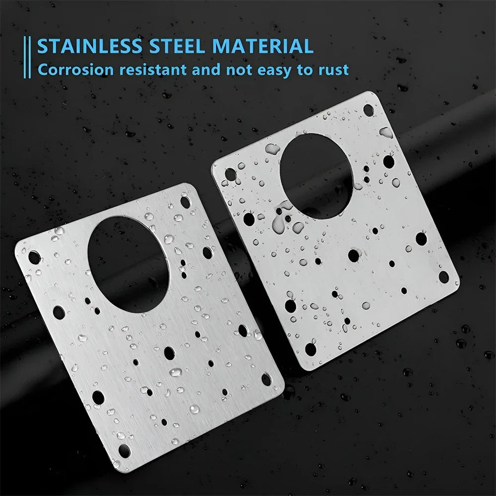Cabinet Hinge Repair Plate Kit Kitchen Cupboard Door Hinge Mounting Plate with Holes Flat Fixing Brace Brackets House Hold Tools