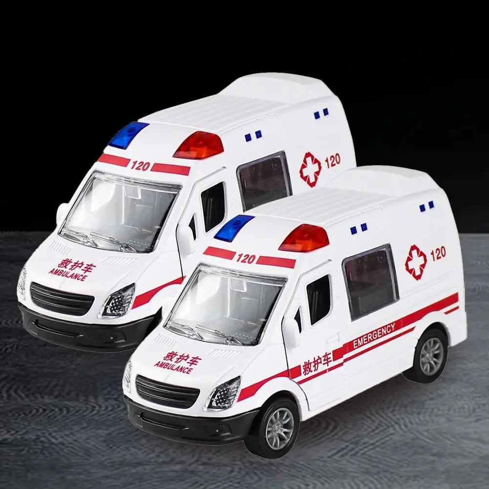 Children's Smooth Surface Coasting Toy Car Model:  Ambulance, Inertial Car battery needed