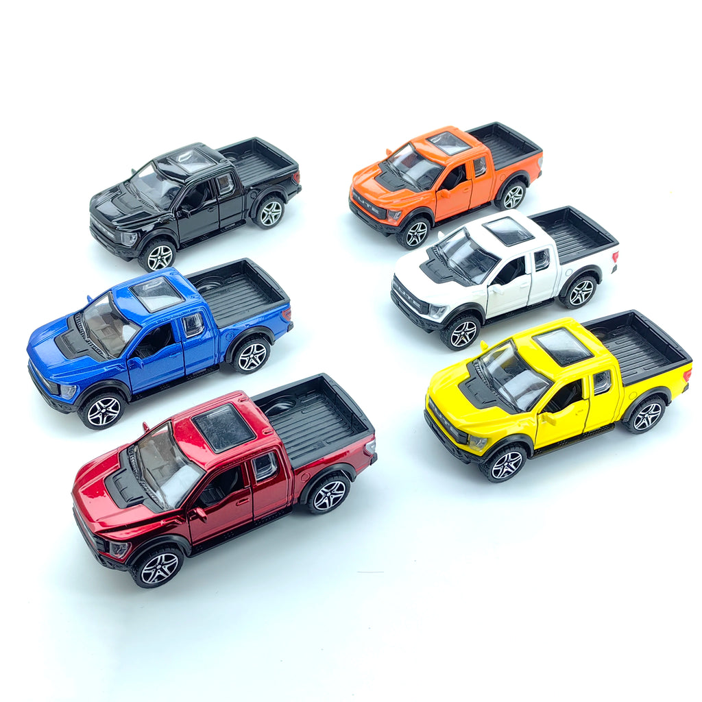 Boy’s treasured metal miniature racing car, realistic spring-powered off-road vehicle, baby-sized toy car.