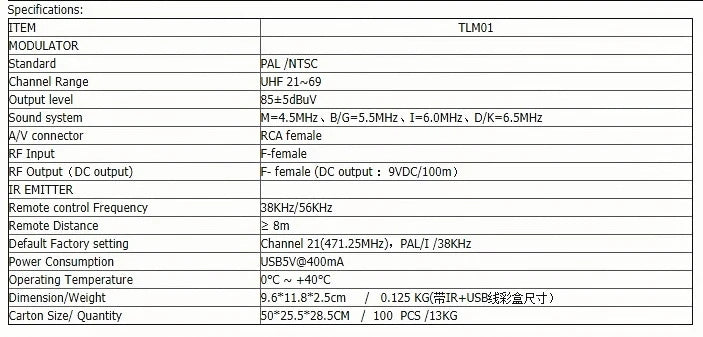 TV LINK Modulator， AV to RF ，IR Extender with Channel Display， Analog TV Self-Produced Program Insertion Device