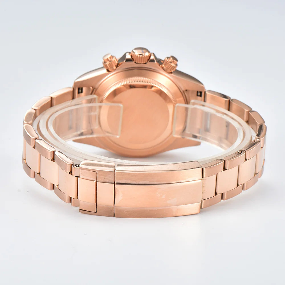 Luxury men's watch rose gold rainbow watch VK63 watch sapphire glass waterproof watch 39.3 case watch support customized logo