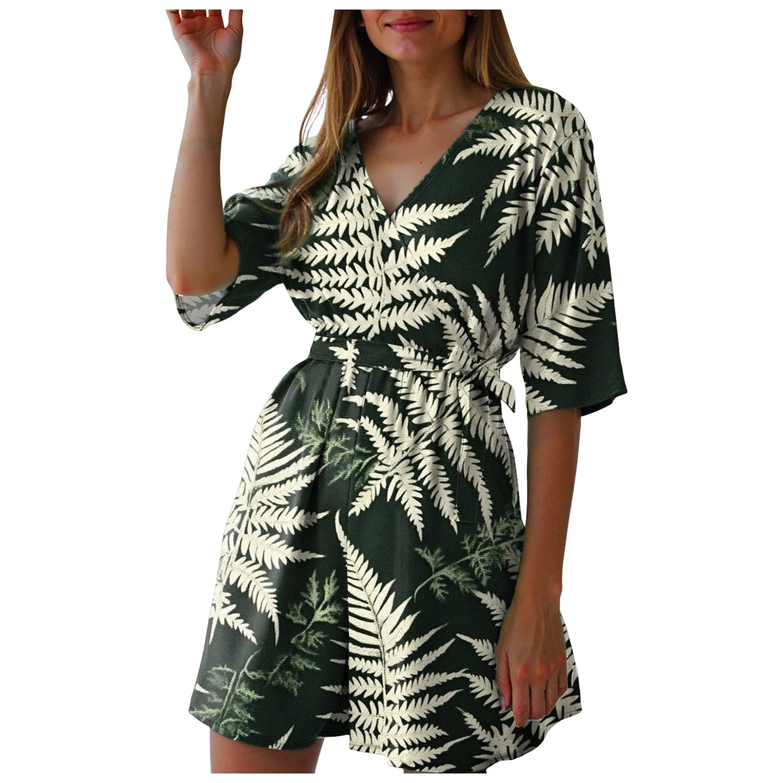 Fashionable Printed V-Neck Short Jumpsuits For Woman Summer Short-Sleeve Casual Rompers Holiday Beach Outfit Jumpsuit Shorts