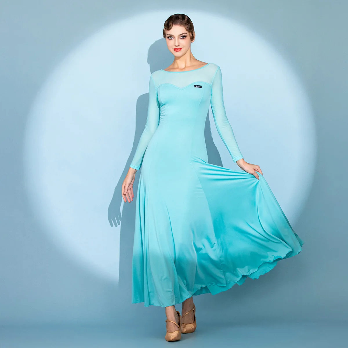 Women Ballroom Dance Dress Women Red Costume Ice Silk Sleeveless V Collar Waltz Evening Dresses Ballroom Dancing Performance