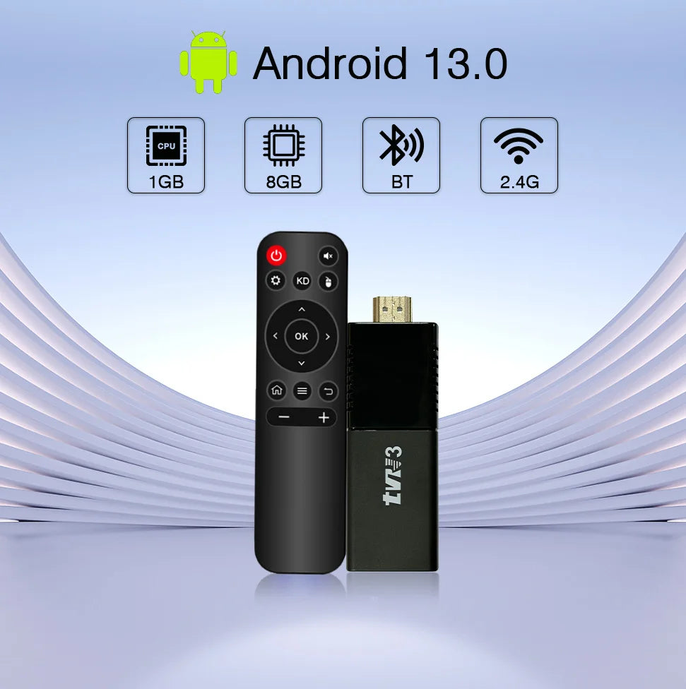 TVR3 Android 13.0 TV Stick 4K HD 2GB 16GB TV Box 2.4G Wifi Smart TV Box Media Player TV Receiver Android TV Stick PK M98 TV98