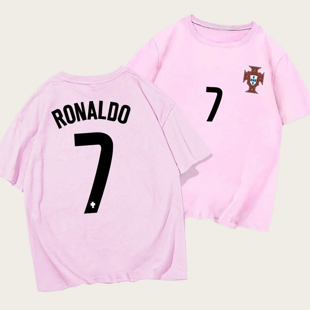Short-sleeved T-shirt, made of pure cotton, loose and semi-sleeved, suitable for summer, soft and comfortable