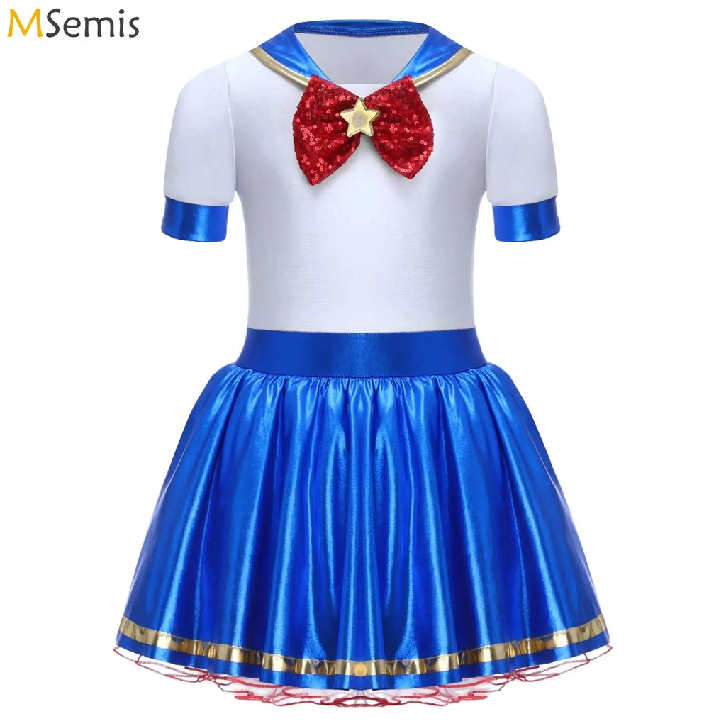 School Uniform OnePiece Dress Performance Costume Student Sailor Outfit Modern Ballet Dance Leotard Skirt Halloween Costume