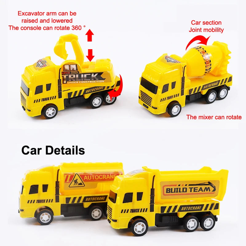 【S】1 Pc Educational Cars Children Kid Pull Back Toy Warrior Engineering Vehicle Model Four Mini Cars High Quality
