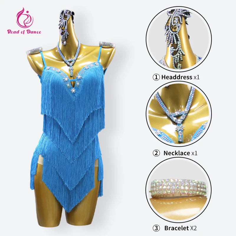 Dress For Dancing Female Dance Suit Evening Dress Latin Competition Costume 2026 Elegant Party Wear Sports Fringed Clothes