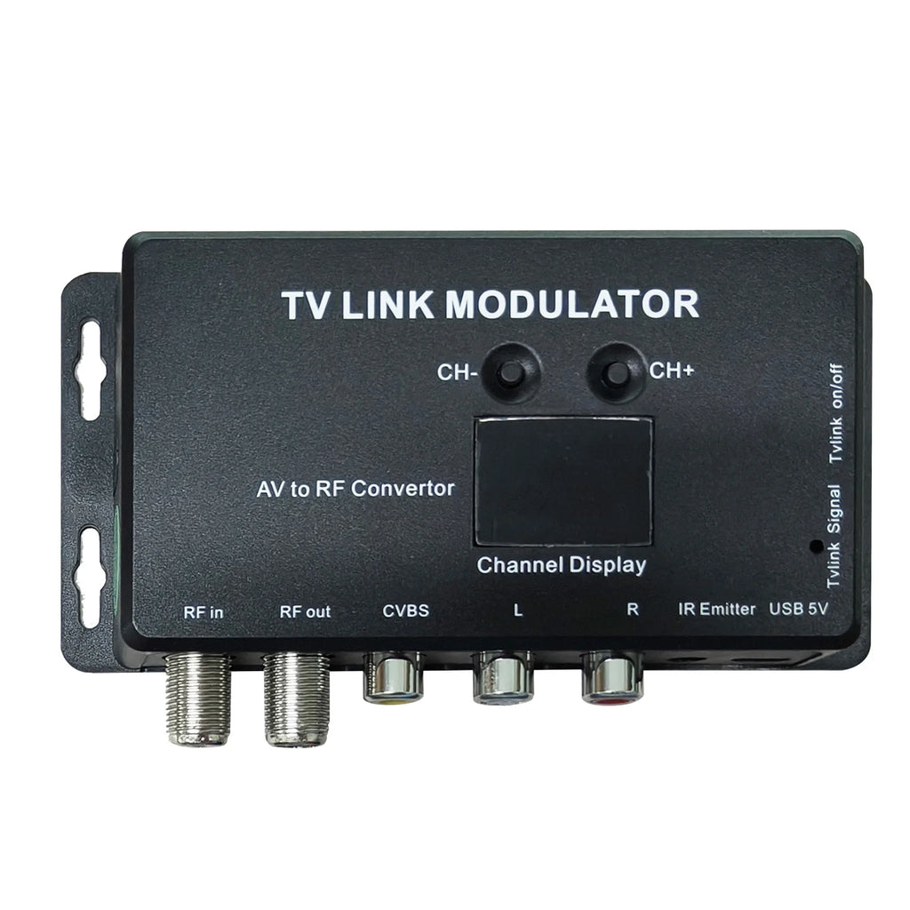 TV LINK Modulator， AV to RF ，IR Extender with Channel Display， Analog TV Self-Produced Program Insertion Device