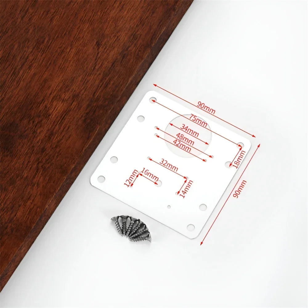 Cabinet Hinge Repair Plate Kit Kitchen Cupboard Door Hinge Mounting Plate with Holes Flat Fixing Brace Brackets House Hold Tools