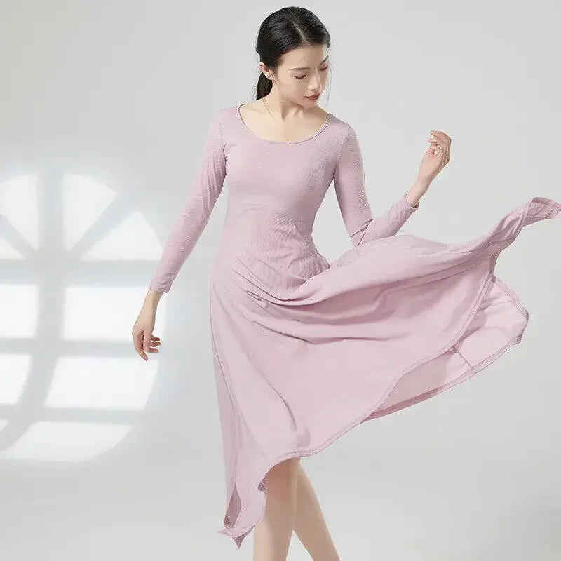 Classical Modern Dance Dress Solid Color New Design Practice & Competition Performance Costume Clothing Supplies