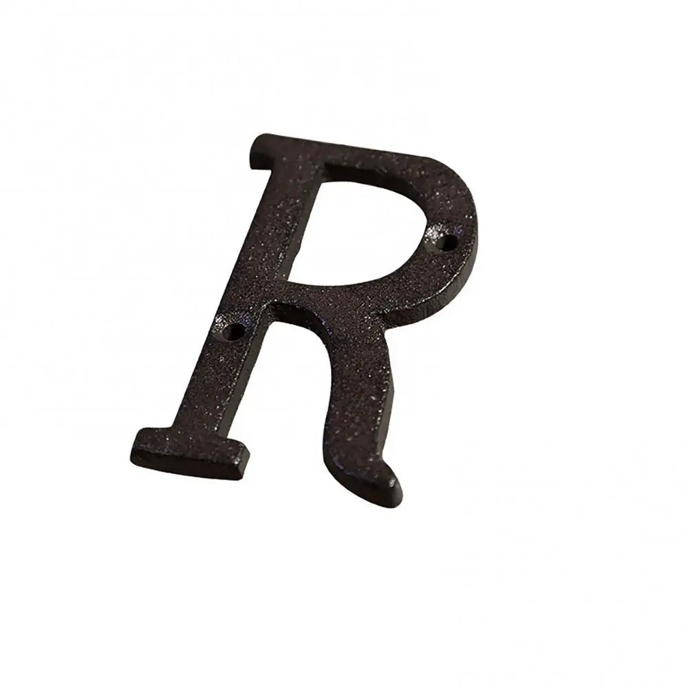 Retro Style Groceries Cast Iron Metal Creative DIY House Doorplate Letter Symbol